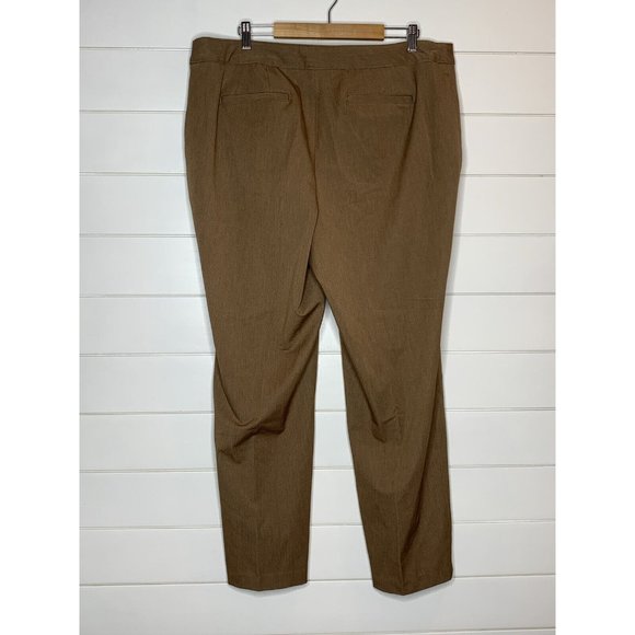 EUC Lane Bryant Dress Pants Size 18 Brown Dark Khaki 31" Inseam Straight Leg - Picture 3 of 4